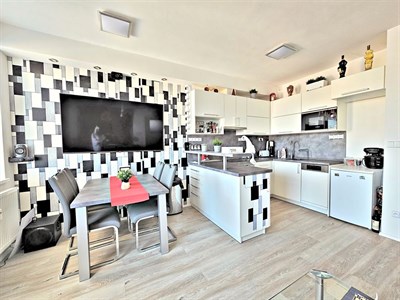 Novostavba 3+kk s balkonem, parkování, zařízené